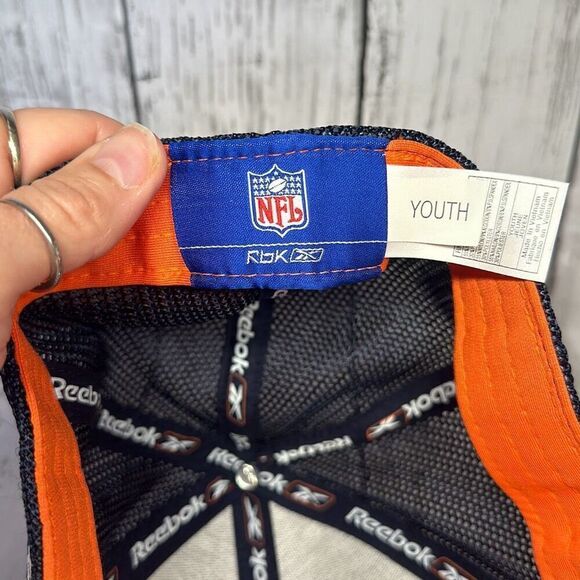 Chicago Bears NFL Reebok Mesh Fitted Youth Hat Cap SnapBack Orange Navy Blue - Picture 7 of 9